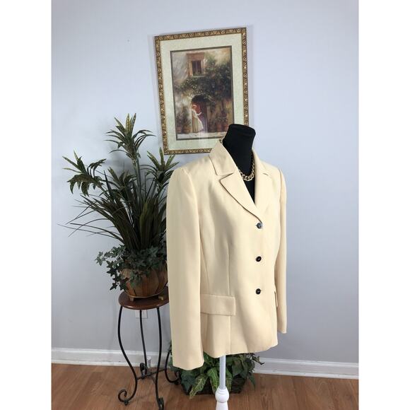 Le Suit Women Jacket 12 Mob Wife 3 Buttons Front Office Siren Lined Lapel - Picture 2 of 8